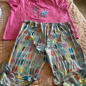 Secret Treasures Pink and Teal Sleepwear